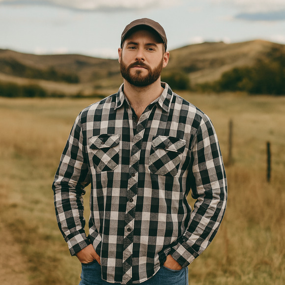 Eighty Eight Other - Eighty Eight Shirt Men XLARGE Platinum Button-Up Cowboy Plaid Cotton Casual